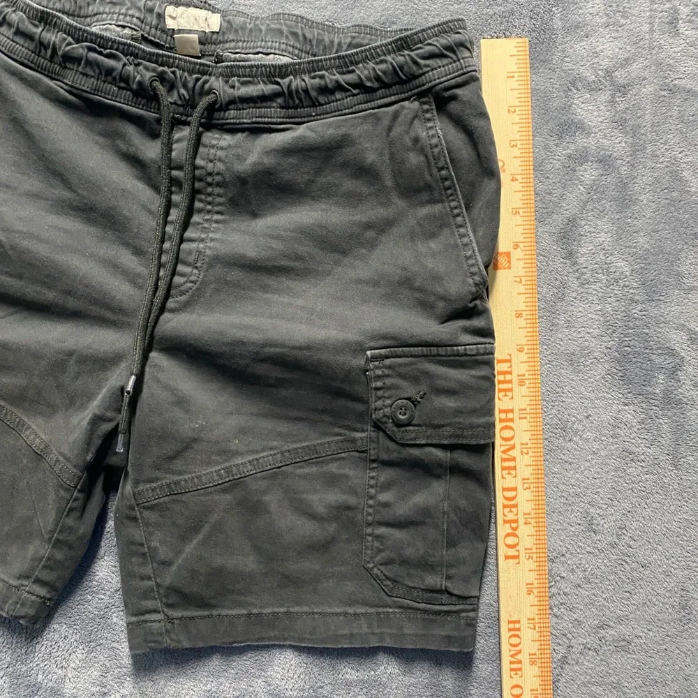 Sun+Stone Shorts Mens Medium Cargo Black Elastic Baggy Utility Made in 2023